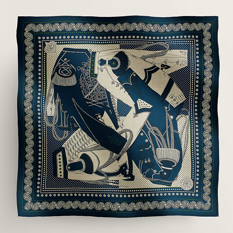 Zouaves et Dragons Bandana shawl 140 | Hermès Finland